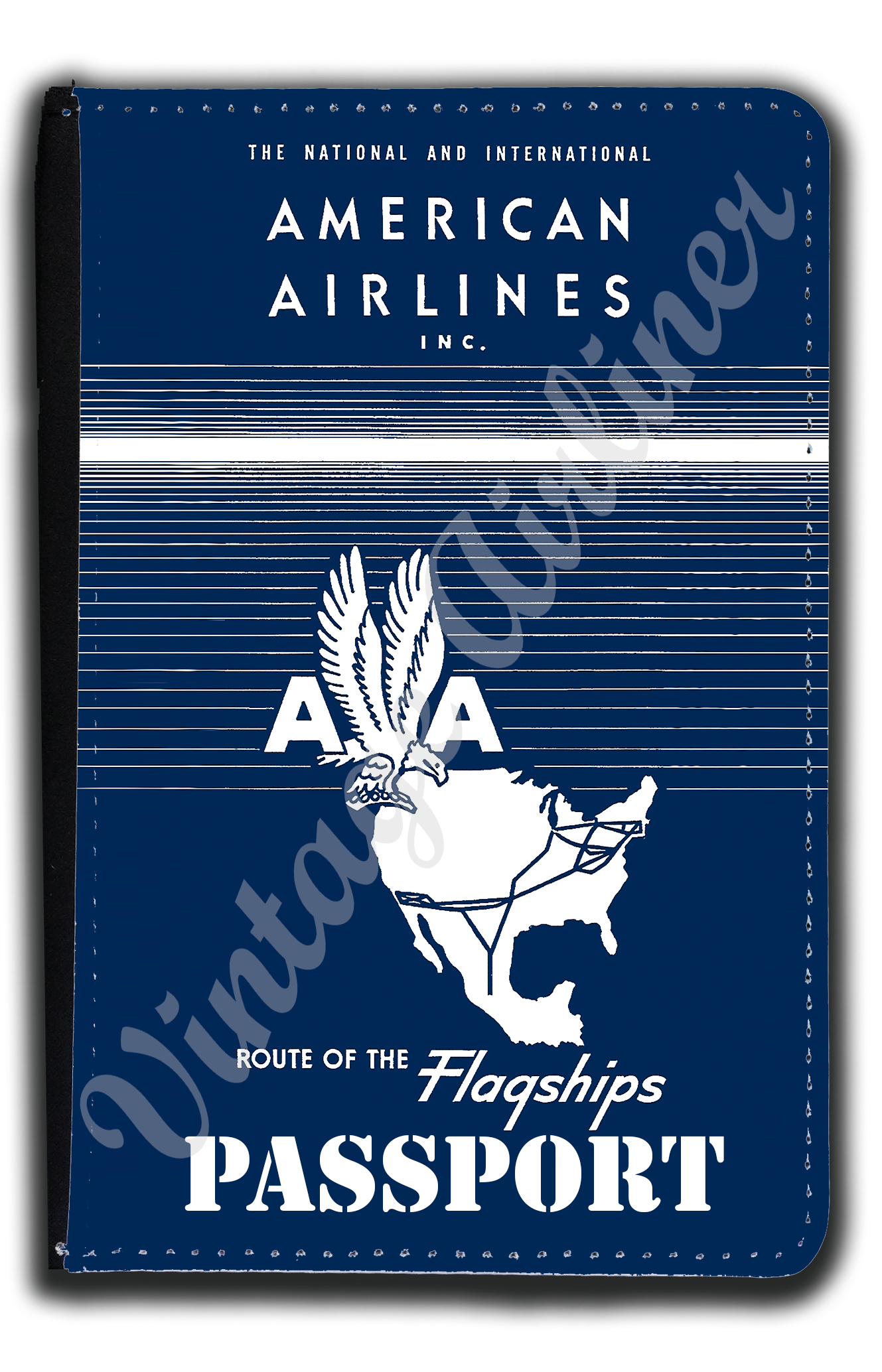 American Airlines 1944 Timetable Cover Passport Case