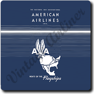 American Airlines 1940's Timetable Cover Square Sandstone Coaster