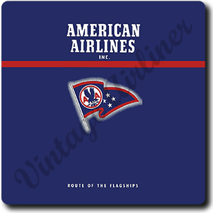 American Airlines 1930's Timetable Cover Square Sandstone Coaster