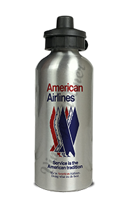 American Airlines 1970's Eagle Timetable Cover Aluminum Water Bottle