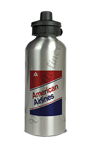 American Airlines 1970's Ticket Jacket Cover Aluminum Water Bottle