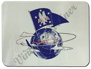 American Airlines 1947 Ticket Jacket Cover Glass Cutting Board