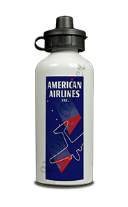 American Airlines 1930's Ticket Jacket Cover Aluminum Water Bottle