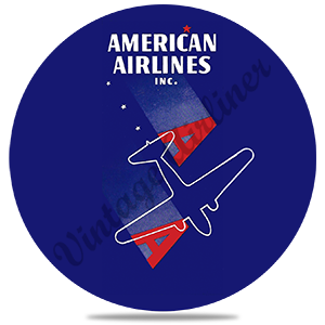 American Airlines 1930's Ticket Jacket Round Sandstone Coaster