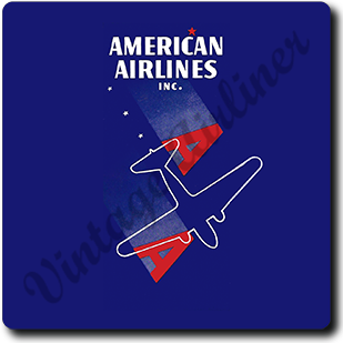 American Airlines 1930's Ticket Jacket Square Sandstone Coaster