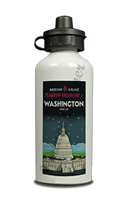 American Airlines Vacations Washington DC Brochure Cover Aluminum Water Bottle