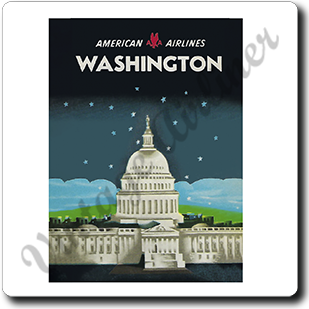 American Airlines Vacations Washington DC Brochure Cover Square Sandstone Coaster