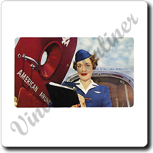 AA 1950's Flight Attendant Square Sandstone Coaster