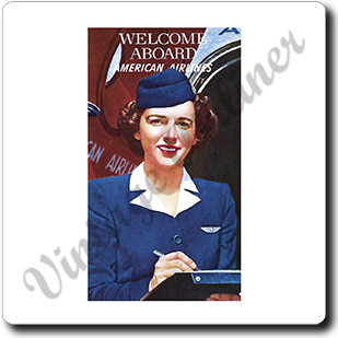 AA 1940's Flight Attendant Square Sandstone Coaster