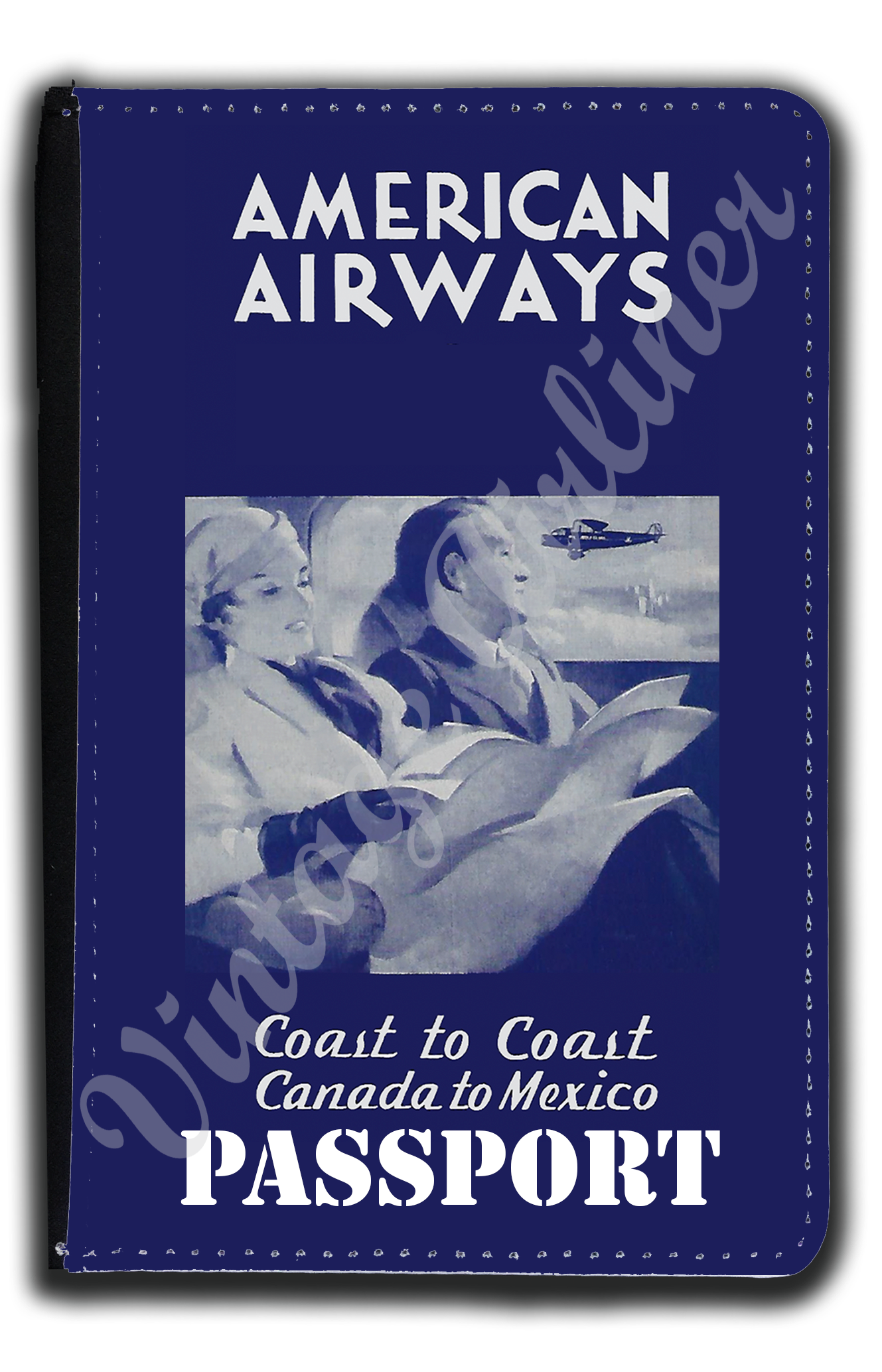 AA 1930's Blue Timetable Cover Passport Case