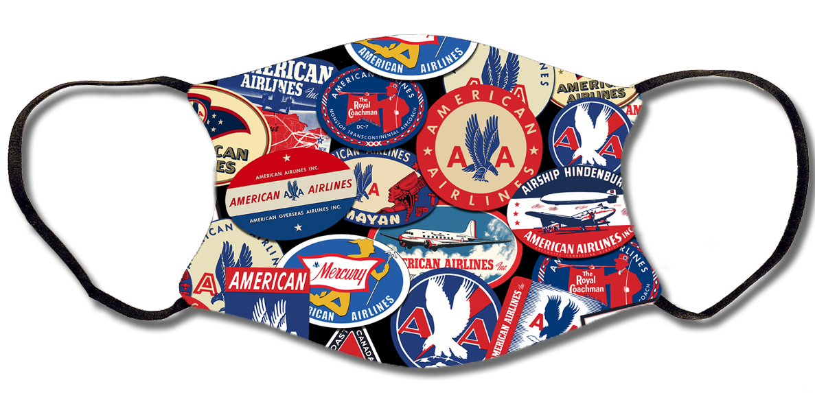 American Airlines Vintage Collage Face Mask