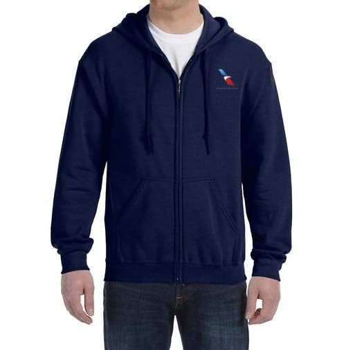 American Airlines 2013 Logo Embroidered Zipped Hooded Sweatshirt
