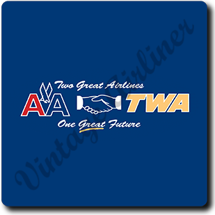 American Airlines/TWA Merger Square Sandstone Coaster