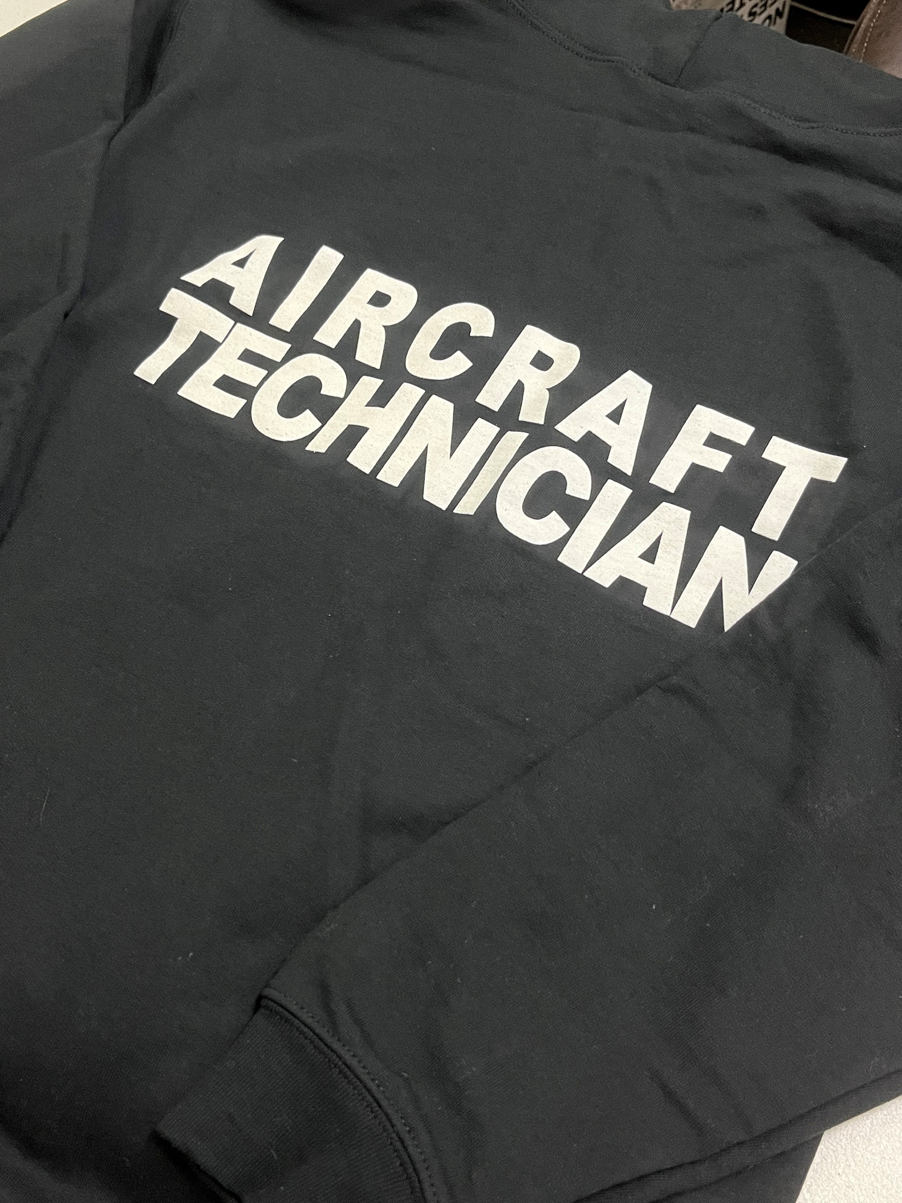 2013 AA Zipped Hoodie Sweatshirt W/ Aircraft Maintenance Text ON BACK  ** Embroidered