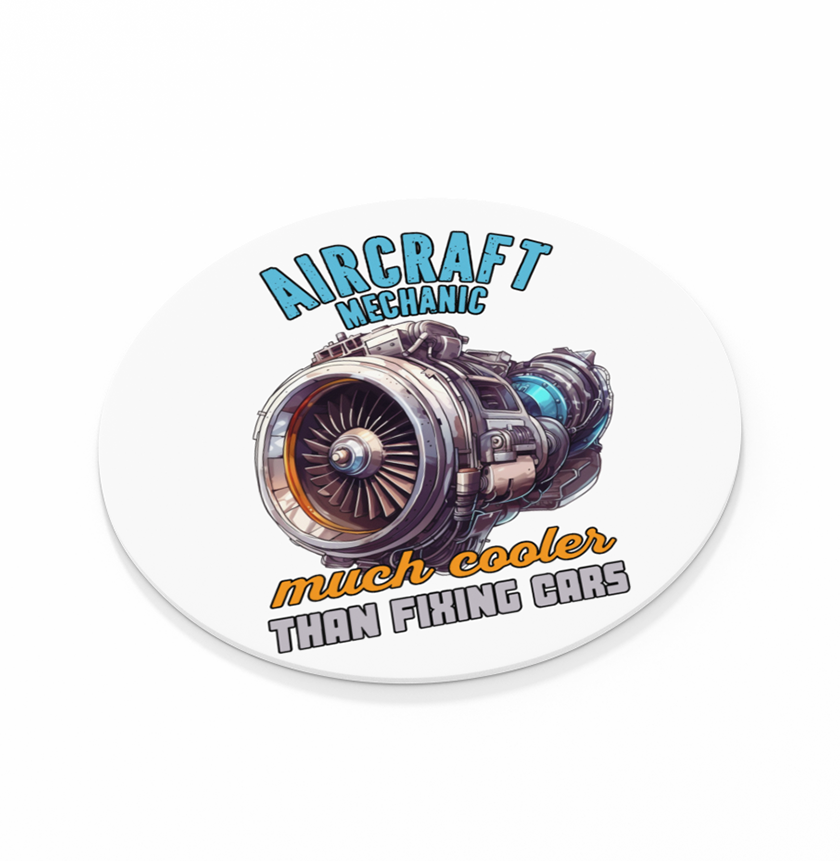Cooler Than Fixing Cars Aircraft Mechanic Round Sandstone Coaster