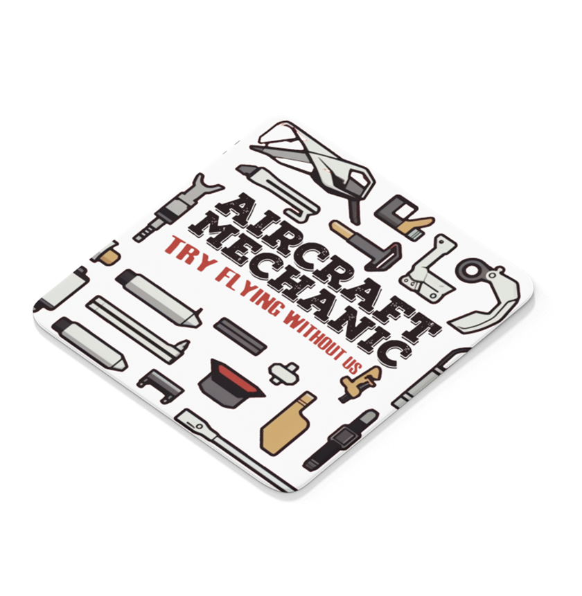 Aircraft Mechanic Tools Square Sandstone Coaster