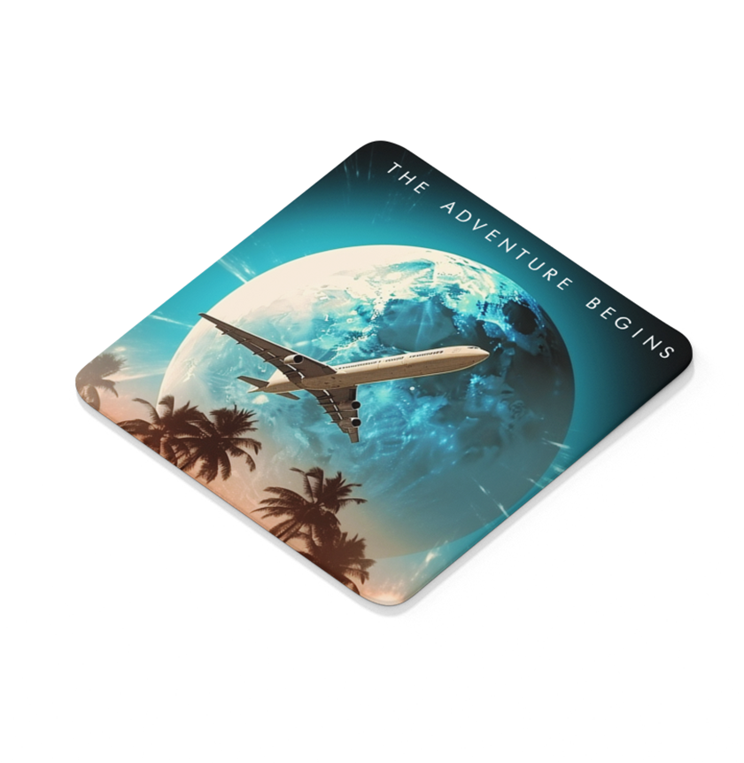 The Adventure Begins - Square Sandstone Coaster