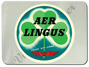 Aer Lingus Vintage Bag Sticker Glass Cutting Board