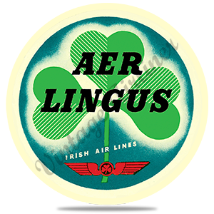 Aer Lingus Airlines Vintage Round Sandstone Coaster