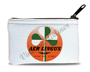 Aer Lingus Green & White Shamrock Rectangular Coin Purse