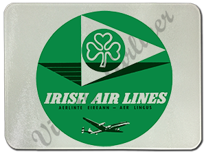 Aer Lingus Vintage 1950's Bag Sticker Glass Cutting Board