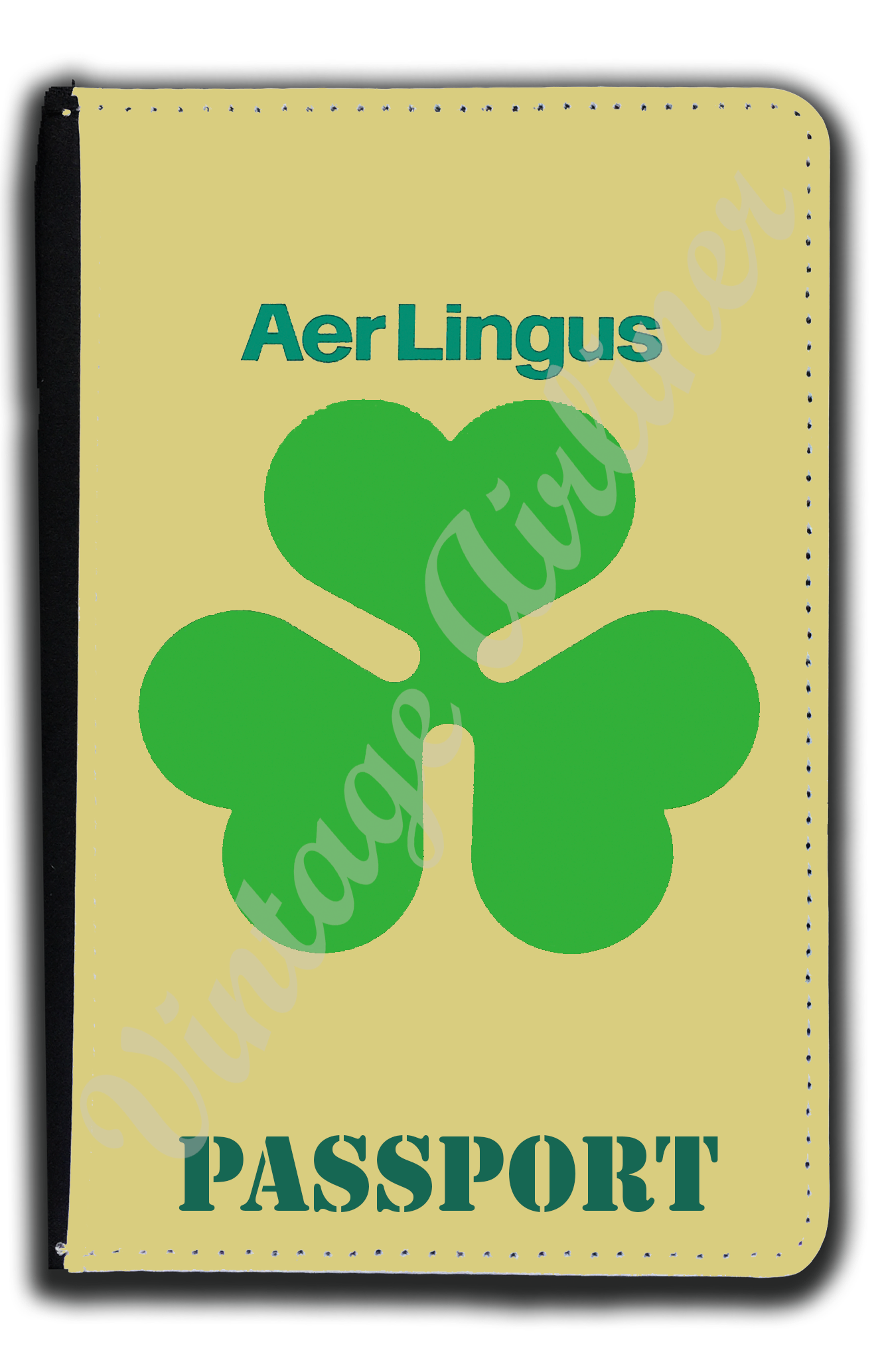 Aer Lingus Green Shamrock Logo Passport Case