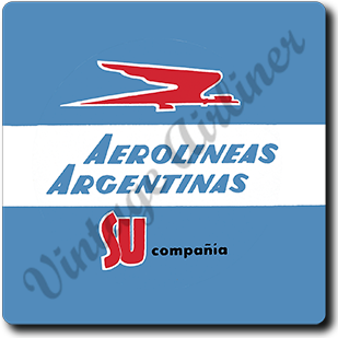 Aerolineas Argentinas 1960's Vintage Square Sandstone Coaster