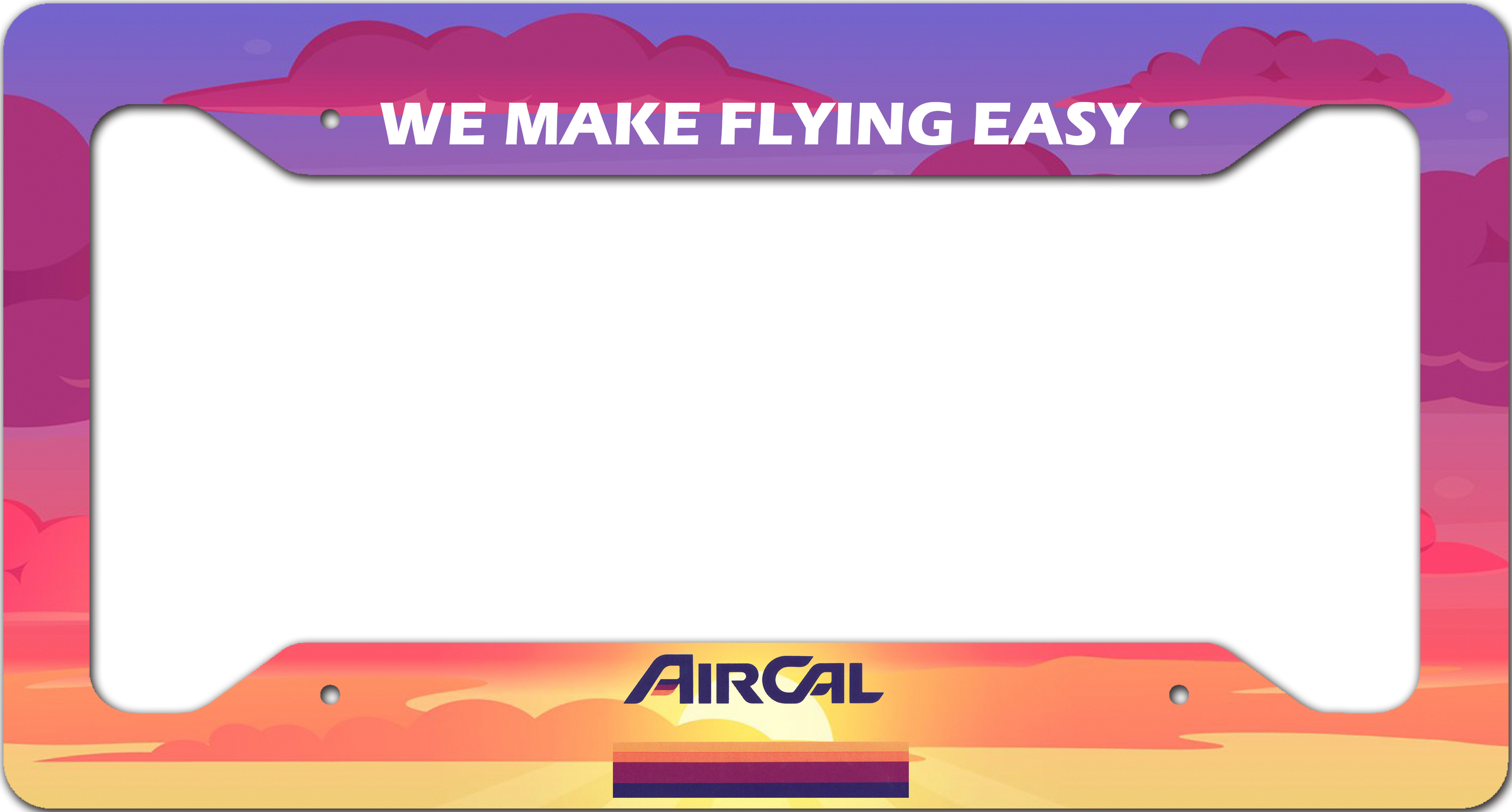 Air Cal Sunset "We Make Flying Easy" - License Plate Frame