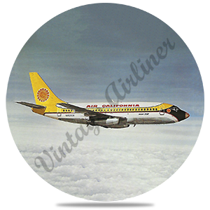 Air California Airplane Round Sandstone Coaster