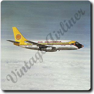 Air California Airplane Square Sandstone Coaster