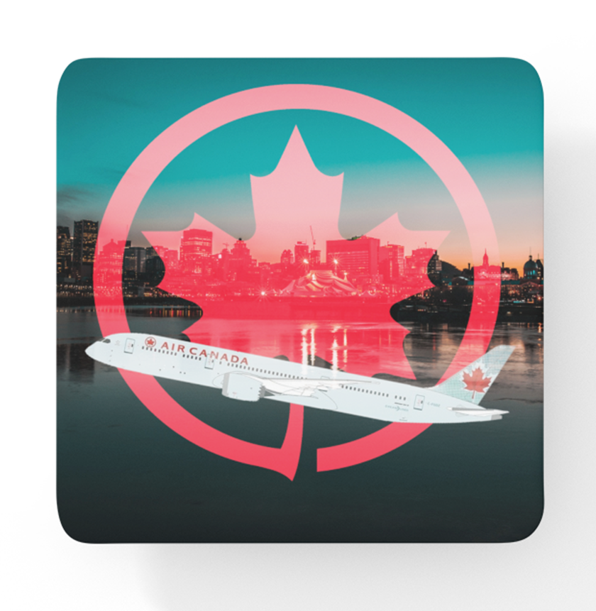 Air Canada - Origin View Of Montreal Quebec - Square Sandstone Coaster