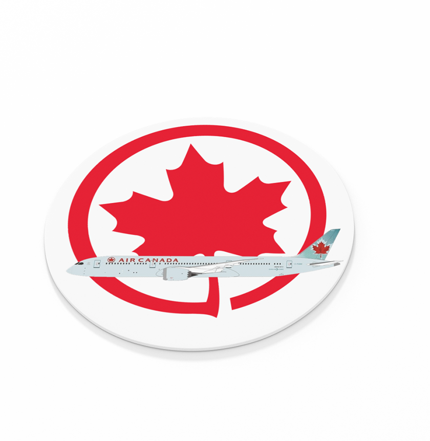 Air Canada Logo w/ Dreamliner Livery -  Round Sandstone Coaster