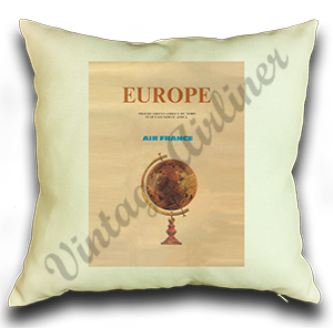Air France Europe Cover Linen Pillow Case Cover
