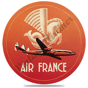 Air France 1950's Vintage Round Sandstone Coaster