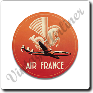 Air France 1950's Vintage Square Sandstone Coaster