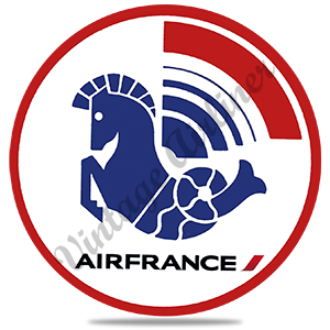 Air France 1976 Logo Round Sandstone Coaster