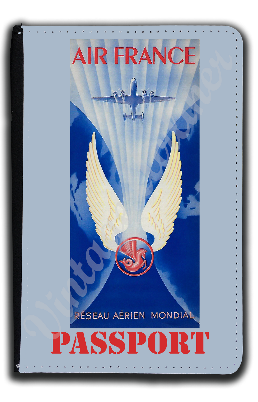 Air France Vintage Timetable Cover Passport Case