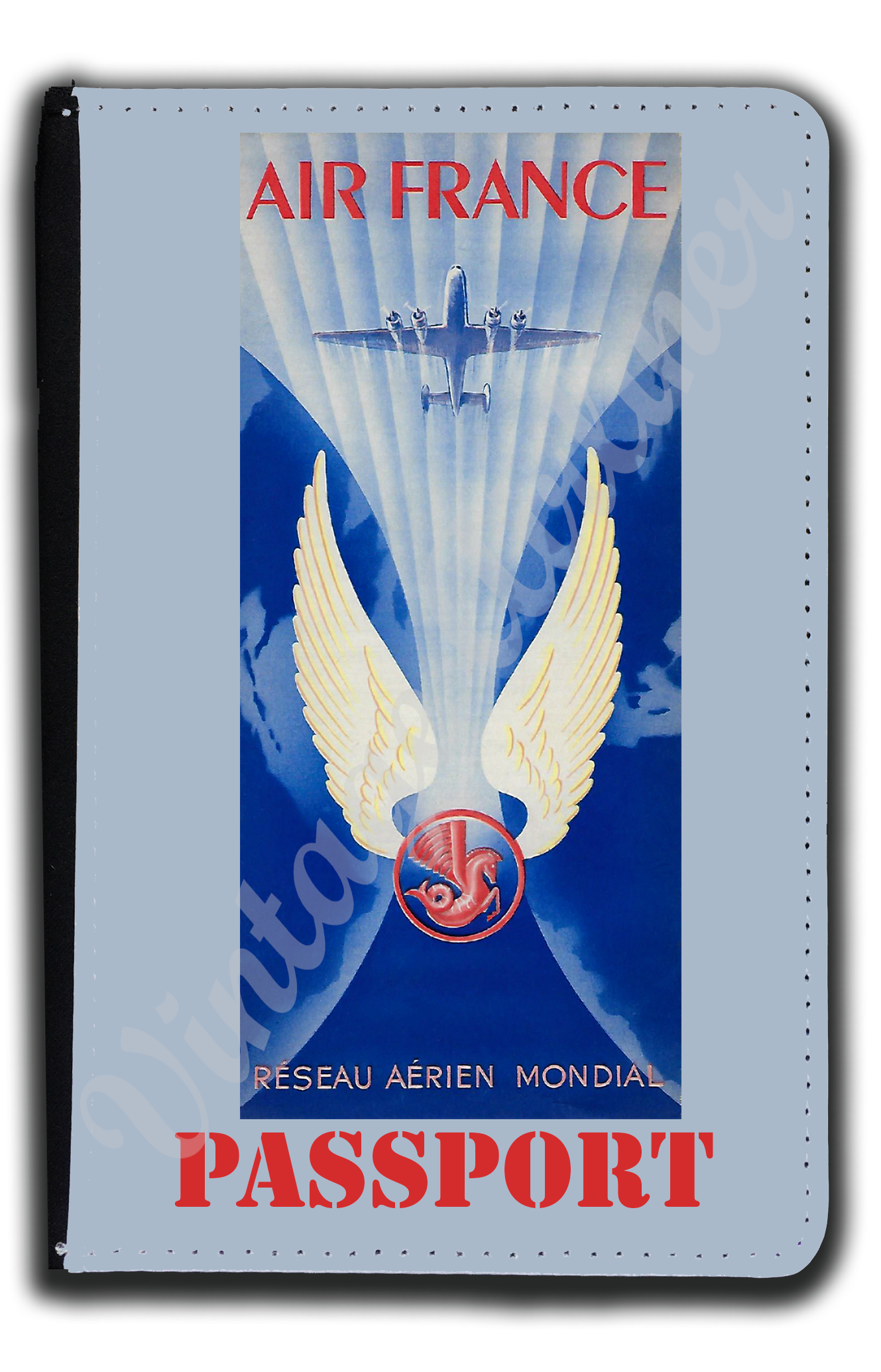 Air France Vintage Timetable Cover Passport Case