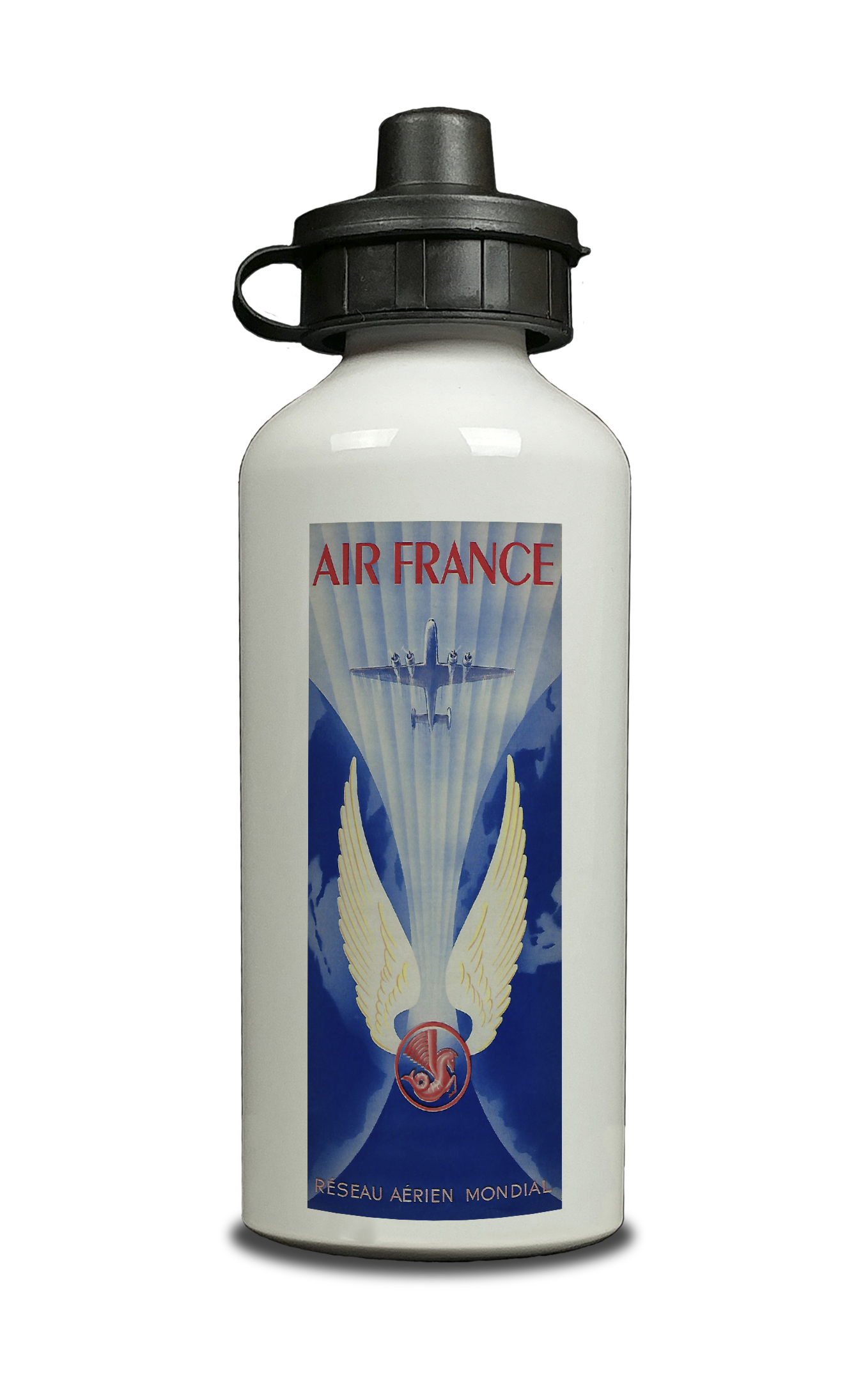 Air France 1947 Constellation Brochure Cover Aluminum Water Bottle