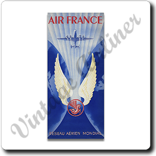 Air France Vintage Timetable Cover Square Sandstone Coaster