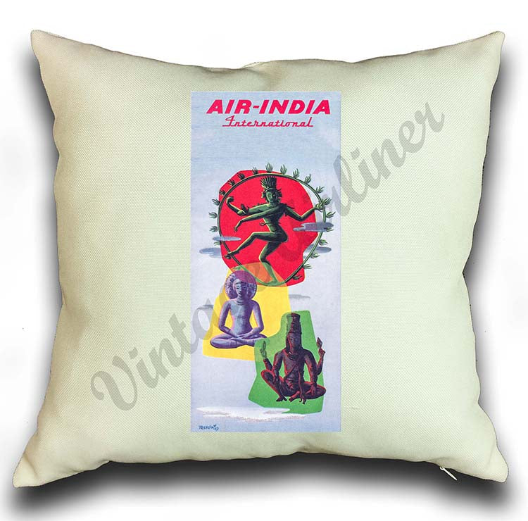 Air India Vintage Pillow Case Cover