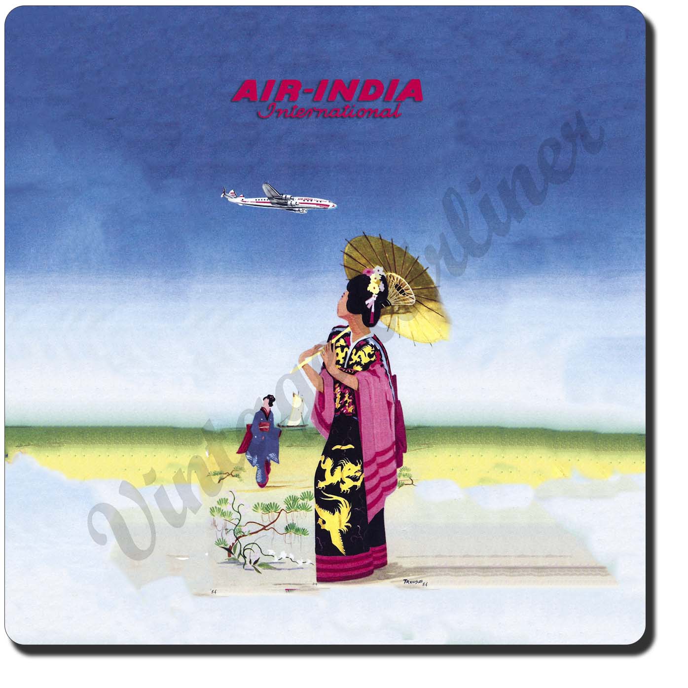 Air India Vintage Sandstone Coaster