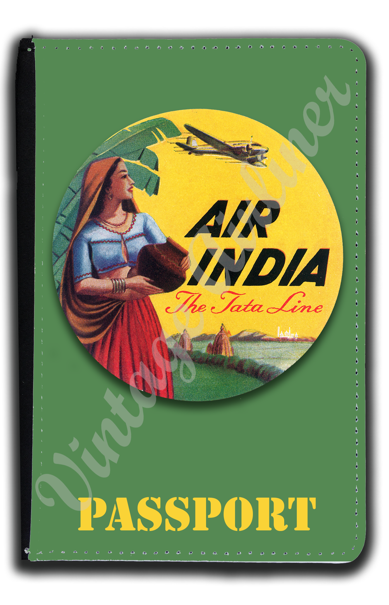 Air India Vintage Bag Sticker Passport Case