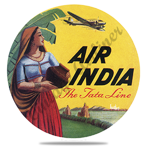 Air India Vintage Round Sandstone Coaster