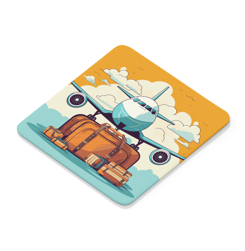 Airline Baggage - Square Sandstone Coaster