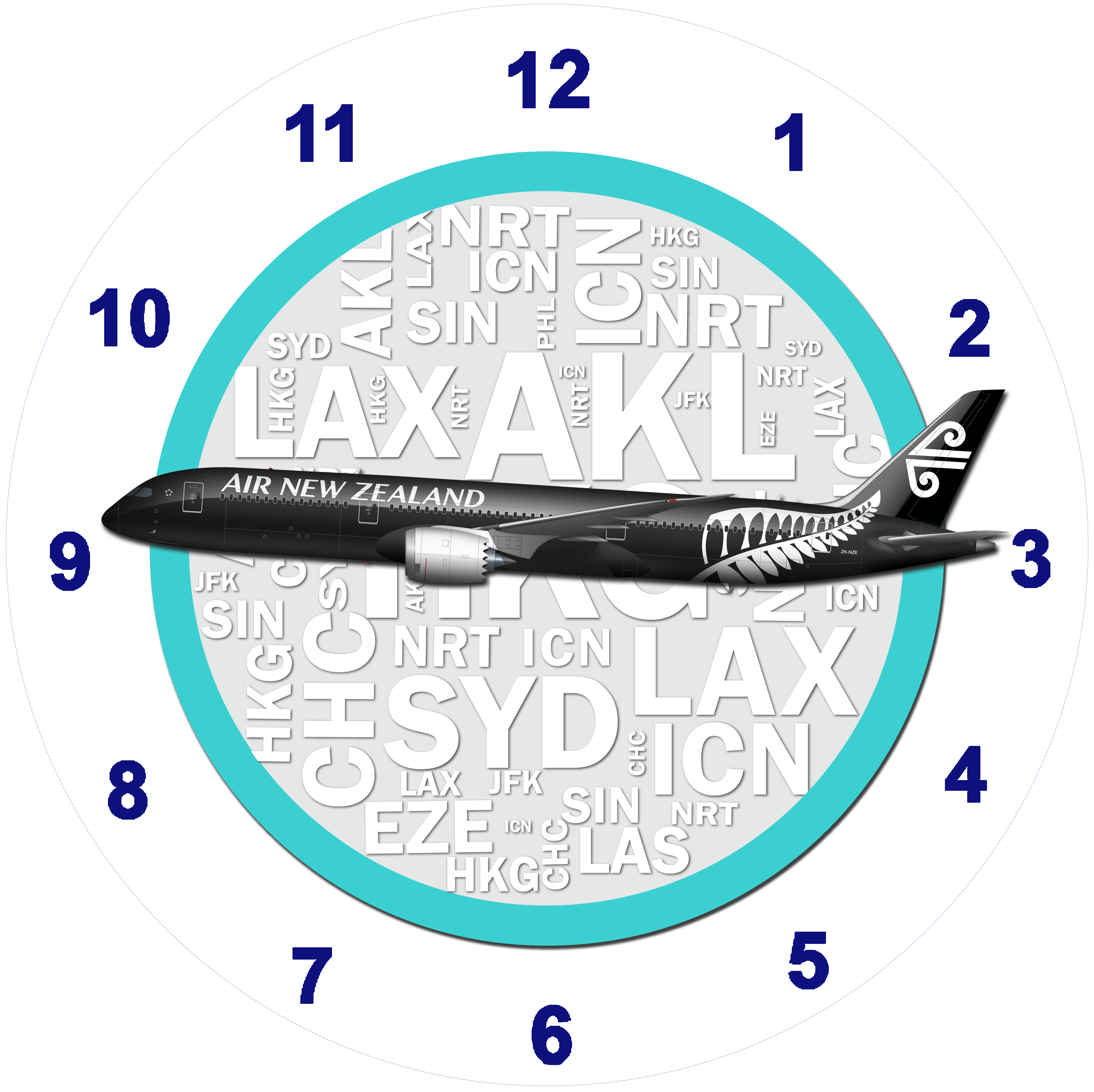 Air New Zealand 787 Wall Clock