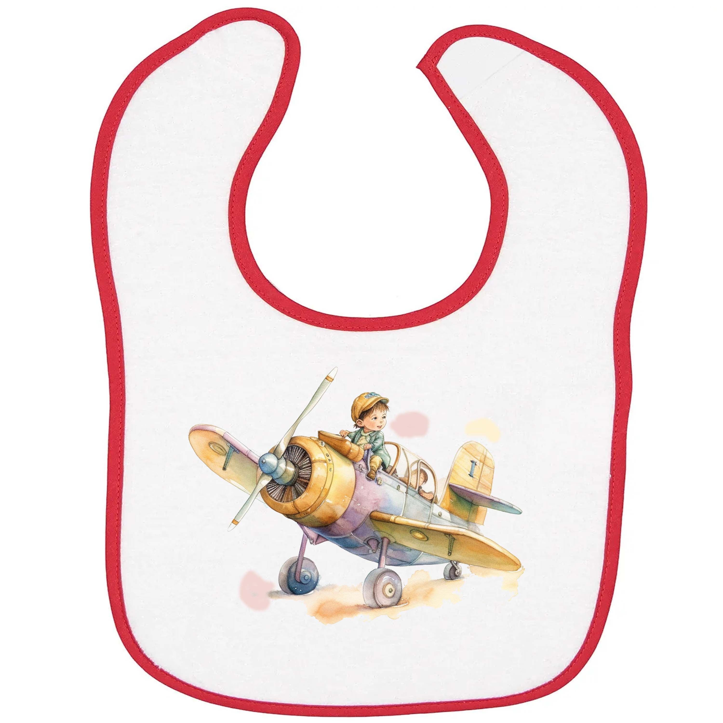 Airplane Toddlers First Flight Baby Bib