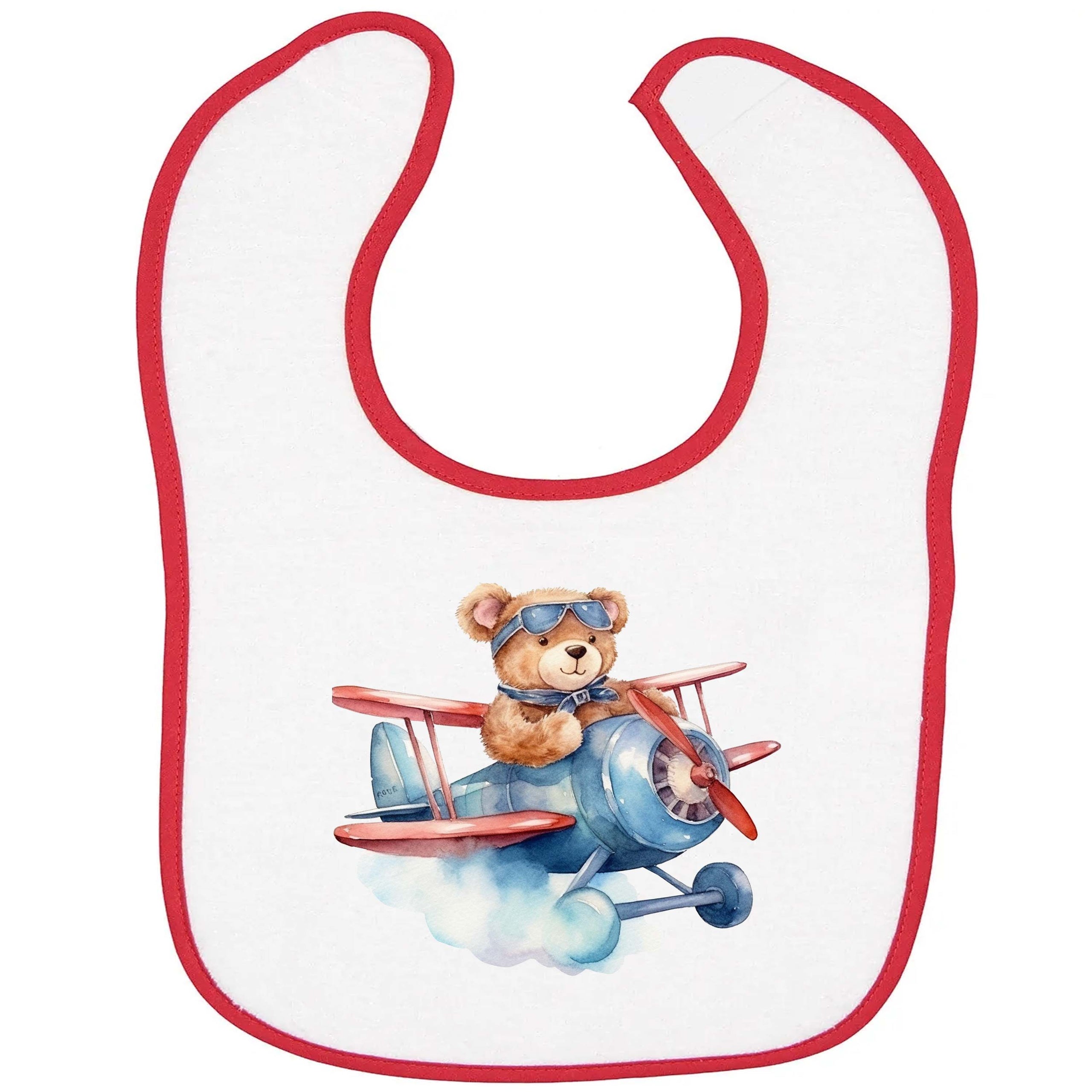 Airplane Bear Baby Bib