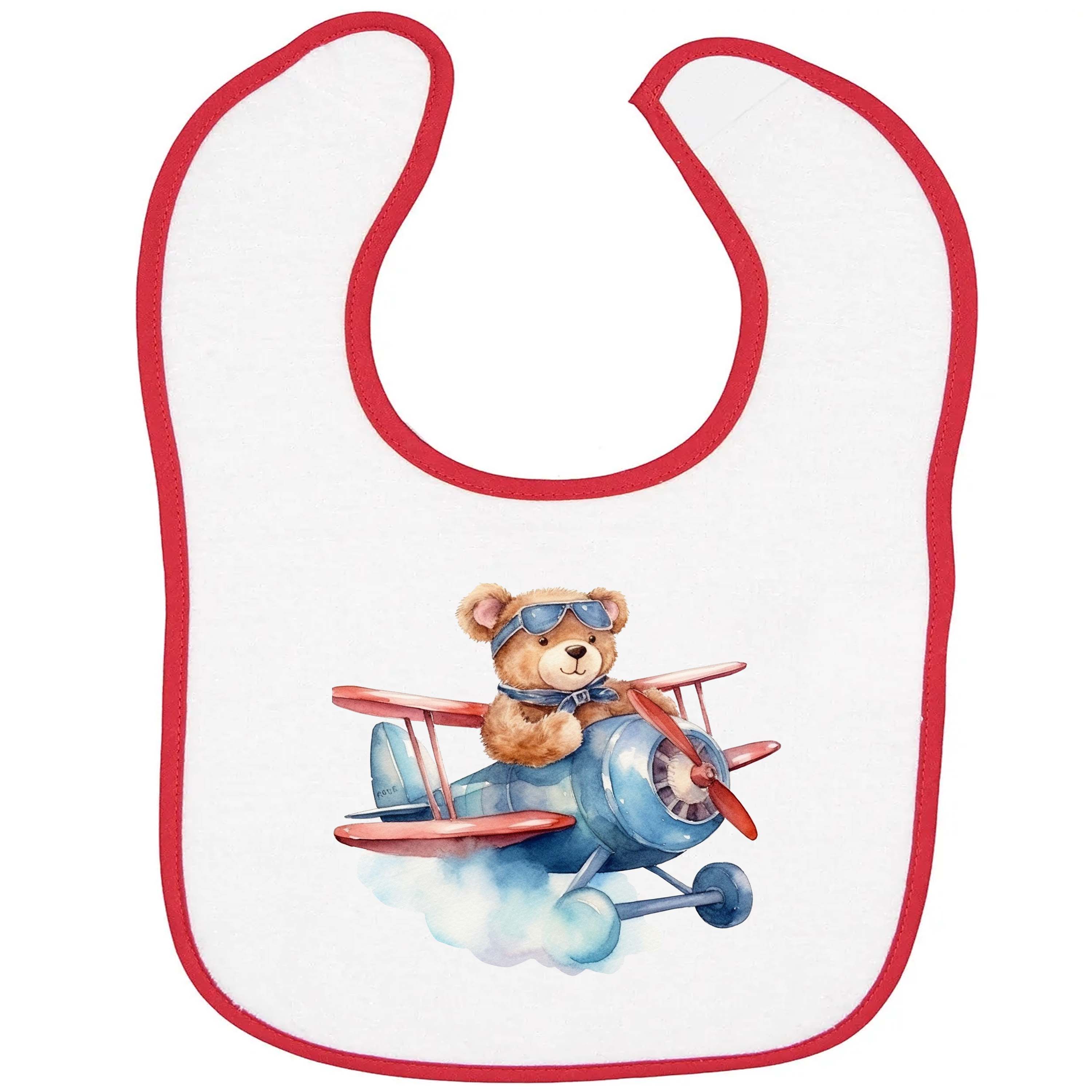 Airplane Bear Baby Bib