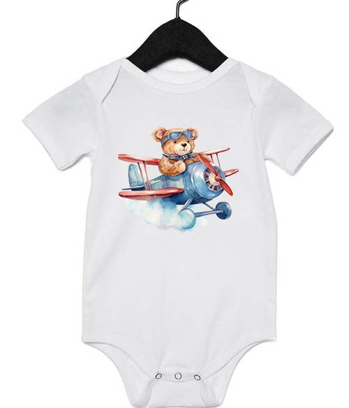 Funny Onesies - Bear in Airplane